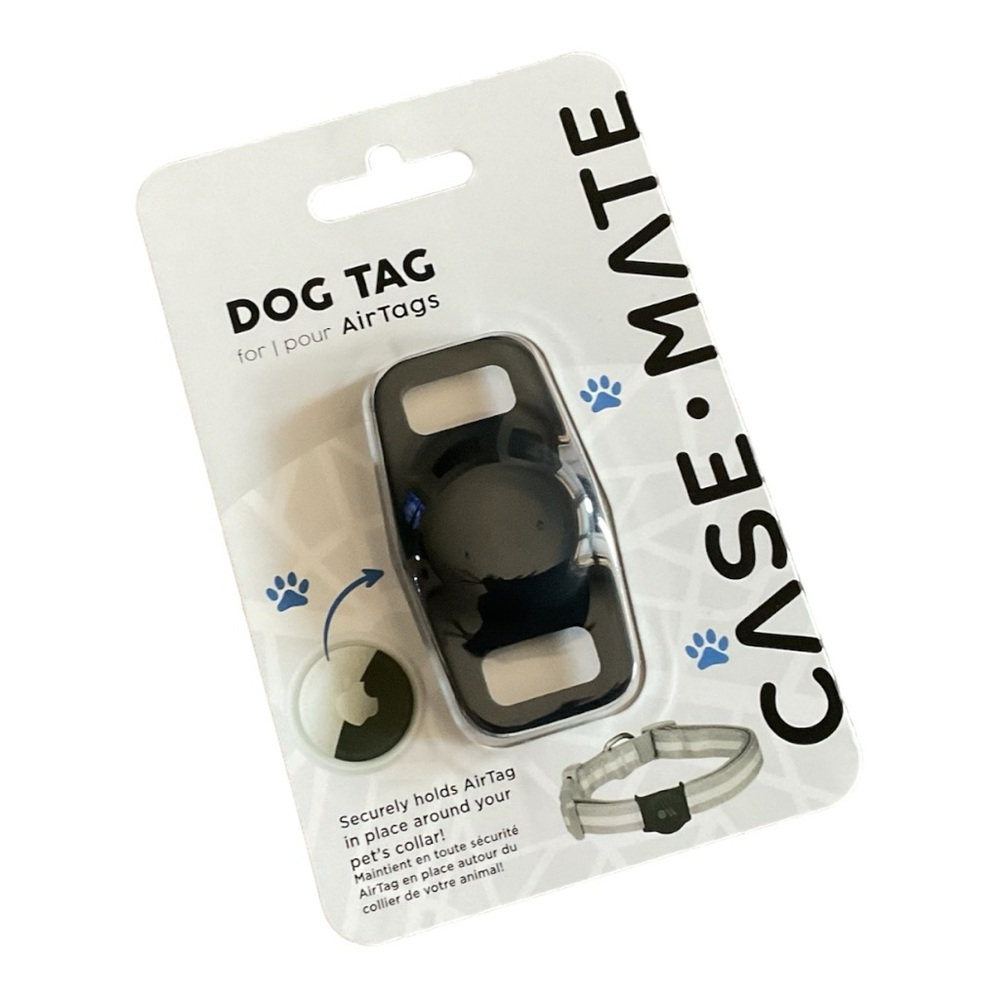 Case mate dog tag black Securely holds AirTag in place around your pet's collar!